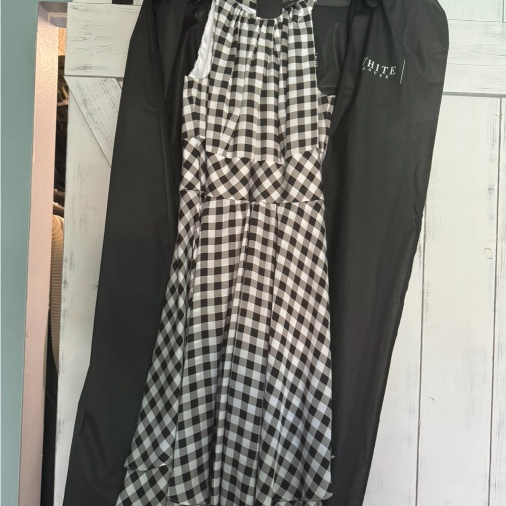 White House Black Market Gingham Dress with Belt